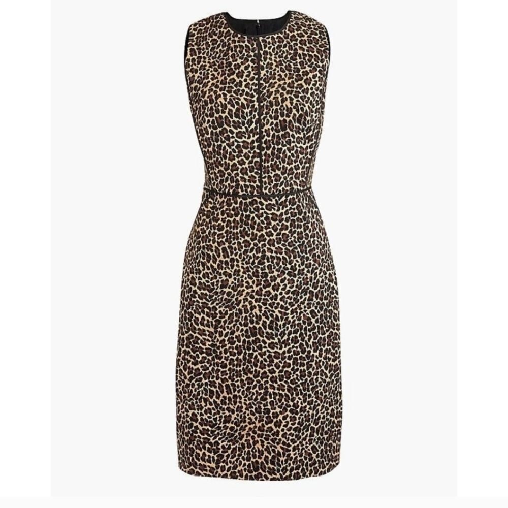 J. CREW Sheath dress leopard bi stretch cotton sz 4 - Picture 6 of 6